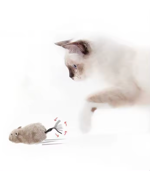 Funny Lifelike Plush Mouse Running Rat Toy for Cats Dogs