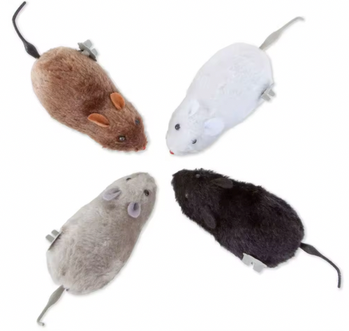 Funny Lifelike Plush Mouse Running Rat Toy for Cats Dogs